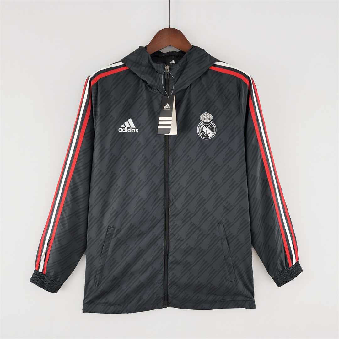 AAA Quality Real Madrid 22/23 Wind Coat - Black/Red